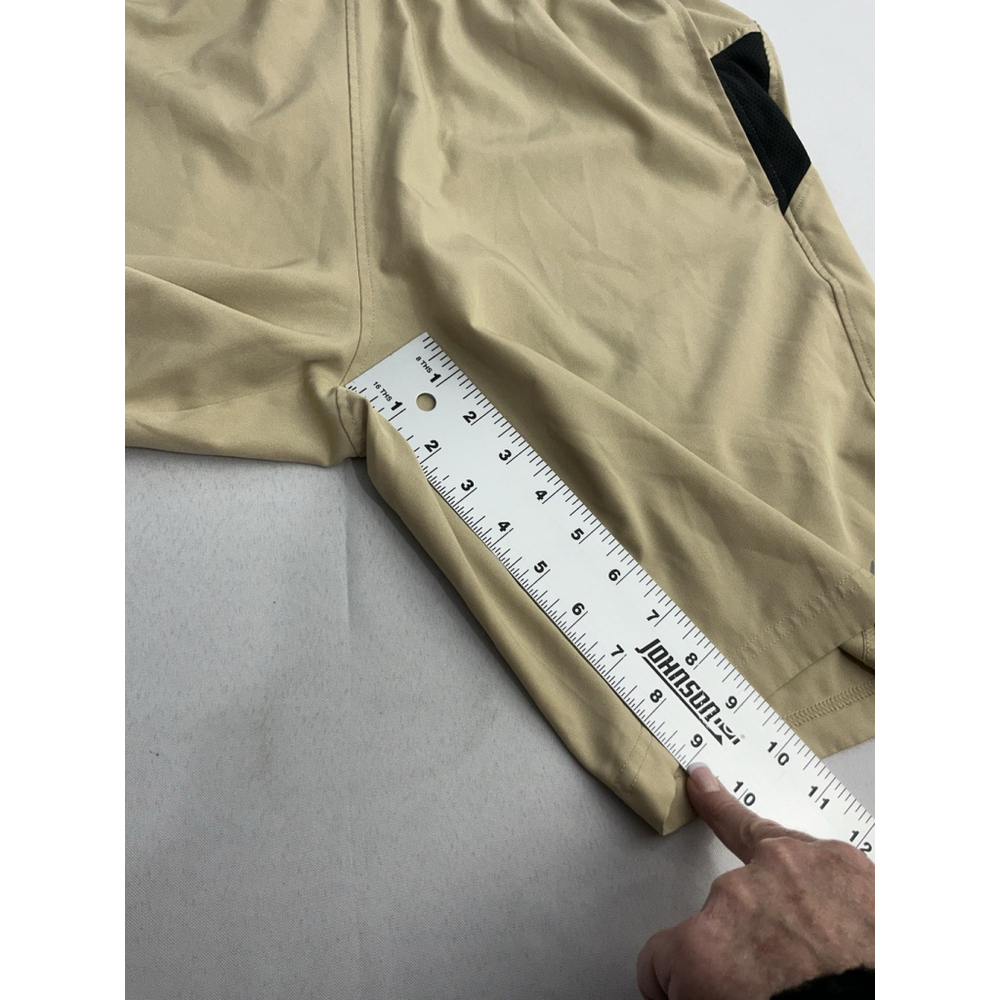 Mens RBX Performance Pullon Athletic Shorts Large Tan Elastic Waist - Picture 6 of 7